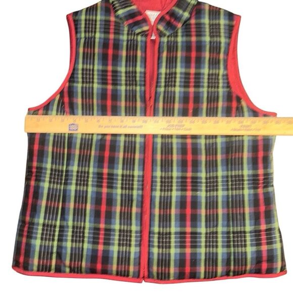 Pendleton Down Filled Red And Green Plaid Vest Women's Size Petite large - Picture 4 of 7